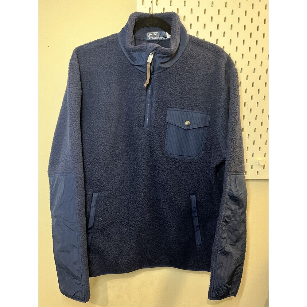 Polo Ralph Lauren Navy Hybrid Fleece Pullover Jacket Mens M  NWT $248